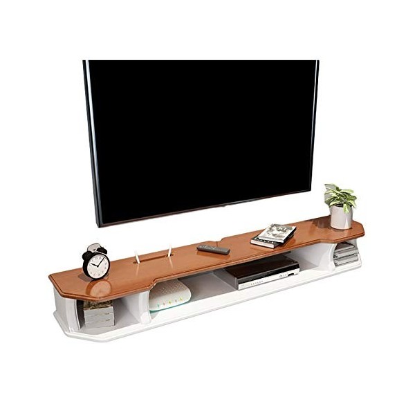 EsEntL Meuble TV, Meuble Bas TV, étagères flottantes, étagère Flottante pour Meuble TV, Meuble TV Mural 90-150 cm, Console mu