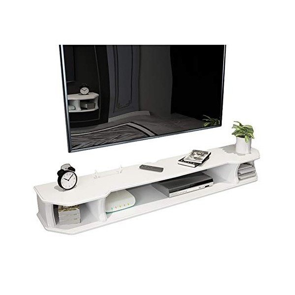 EsEntL Meuble TV, Meuble Bas TV, étagères flottantes, étagère Flottante pour Meuble TV, Meuble TV Mural 90-150 cm, Console mu