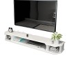 EsEntL Étagère Flottante pour Meuble TV, Console multimédia pour décodeur 90/120/130 cm, Meuble TV en Bois Blanc, adaptée au 