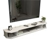 EsEntL Étagère Flottante pour Meuble TV, Console multimédia pour décodeur 90/120/130 cm, Meuble TV en Bois Blanc, adaptée au 