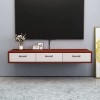 EsEntL Meuble TV Mural Meuble TV Flottant fixé au Mur, Console multimédia, étagère de Rangement pour Divertissement, Meuble T
