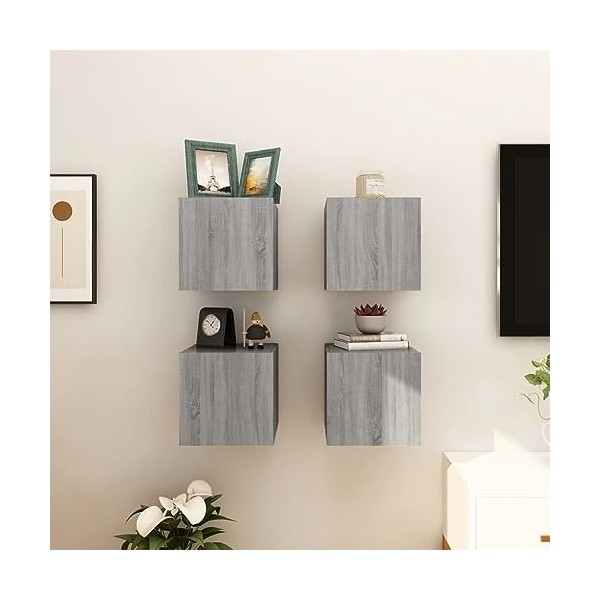 Meubles TV muraux 4 pcs Sonoma gris 30,5x30x30 cm