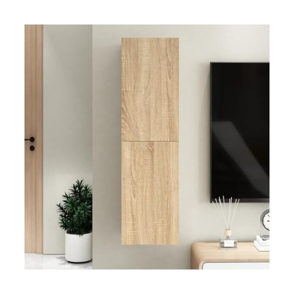 VEEKI Meuble TV, Meuble TV Suspendu, Meuble TV Blanc, Meuble TV Industriel, Meubles de Salon, Salon, Chambre, Cadre en Acier,