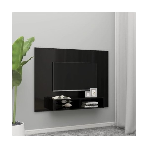 VEEKI Meuble TV, Meuble TV Suspendu, Meuble TV Blanc, Meuble TV Industriel, Meubles de Salon, Salon, Chambre, Cadre en Acier,