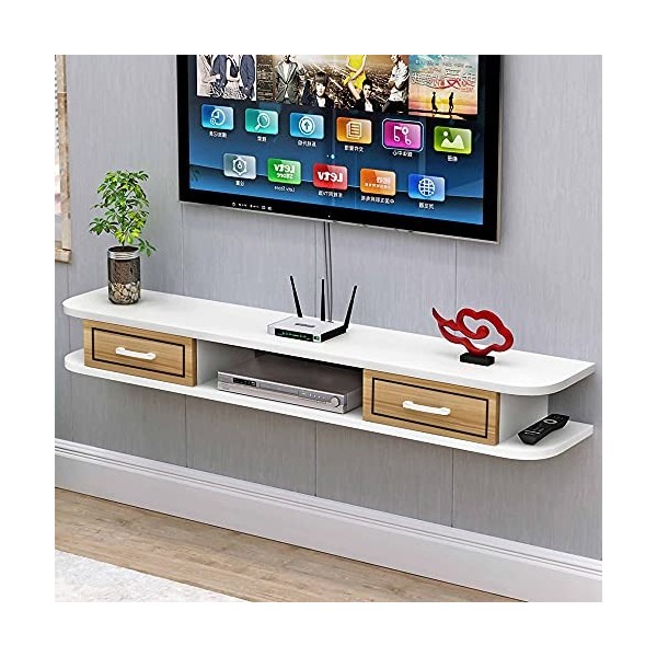 EGOMED Meuble TV Flottant Meuble TV Flottant, Centre de Divertissement multimédia Mat, unité de Divertissement Murale pour Sa