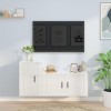 TALCUS Home Hardware Businese Meuble TV 2 pièces en bois Blanc brillant