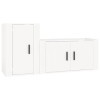 TALCUS Home Hardware Businese Meuble TV 2 pièces en bois Blanc brillant