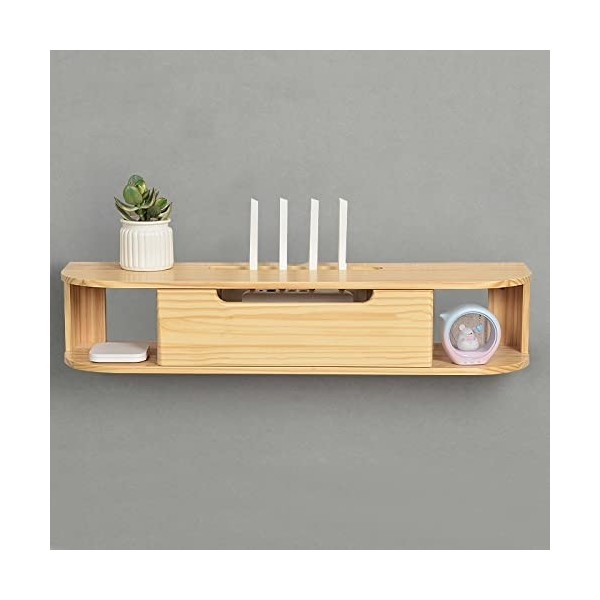 Meuble TV Flottant, Meuble TV Mural, Console de Stockage Audio/vidéo, Centre de Divertissement pour TV à la Maison et au Bure