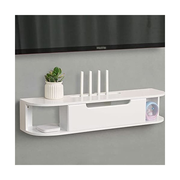 Meuble TV Flottant, Meuble TV Mural, Console de Stockage Audio/vidéo, Centre de Divertissement pour TV à la Maison et au Bure