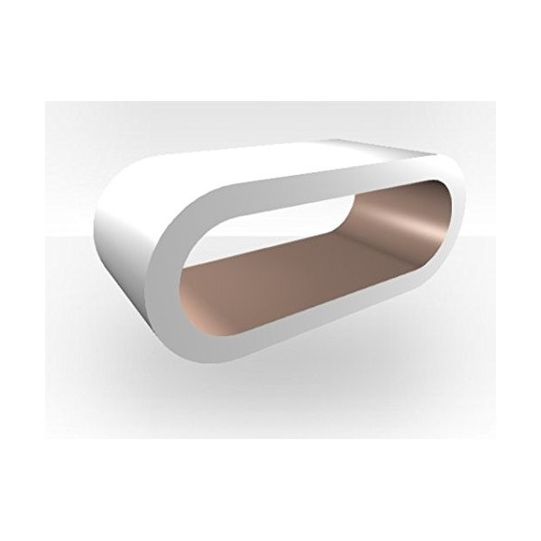 Zespoke Meuble TV extérieur blanc Taille M – Intérieur brillant cappuccino