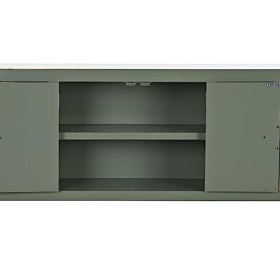 PEGANE Meuble TV en Bois de Sapin et MDF Coloris Vert, Blanc - Longueur 130 x Profondeur 26 x Hauteur 51 cm