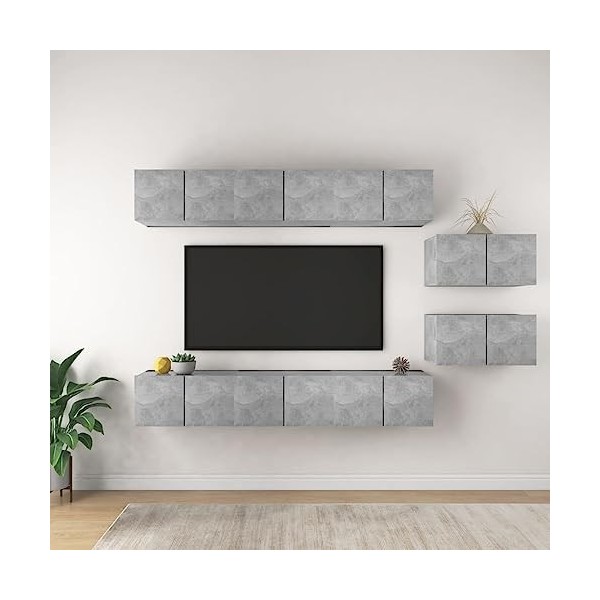 Meuble TV, Meuble TV Suspendu, Meuble TV Blanc, Meuble TV Industriel, Meubles de Salon, Salon, Chambre, Cadre en Acier, vidaX