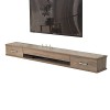 EsEntL Meuble TV en Bois Massif, Console multimédia Murale avec 2 tiroirs, étagère Flottante pour Meuble TV, 39,3/47,2/55,1 P