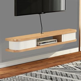 Meuble TV Mural 31,4/39,3/47,2/55,1 Pouces, Meuble TV Flottant Mural, Console multimédia, étagère de Rangement pour Divertiss