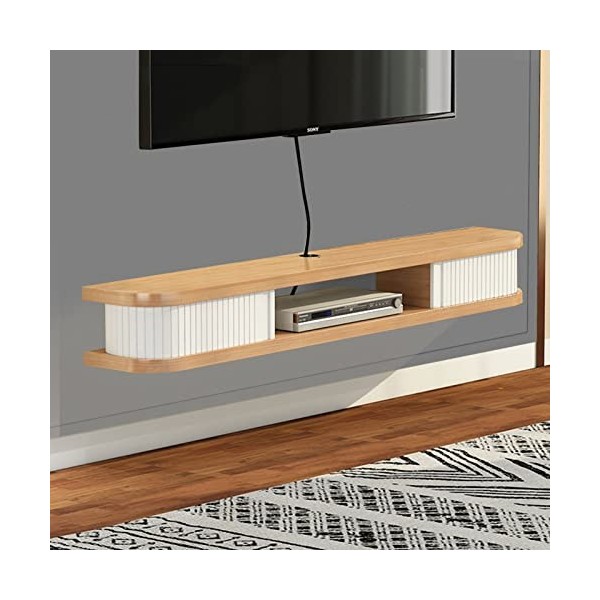 Meuble TV Mural 31,4/39,3/47,2/55,1 Pouces, Meuble TV Flottant Mural, Console multimédia, étagère de Rangement pour Divertiss