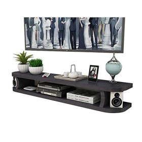 EsEntL Meuble TV, Meuble Bas TV, étagères flottantes, Console multimédia TV Murale, clapier de Rangement de Bureau Flottant, 