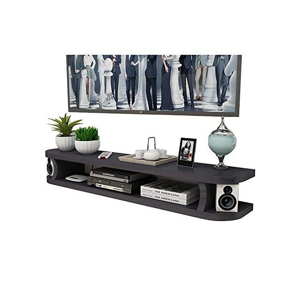 EsEntL Meuble TV, Meuble Bas TV, étagères flottantes, Console multimédia TV Murale, clapier de Rangement de Bureau Flottant, 