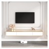 KiLoom PetterShop Meuble TV Étagère Murale Flottant, Étagère TV Flottant, Support TV Flottant Mural Console Multimédia, pour 