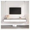 KiLoom PetterShop Meuble TV Étagère Murale Flottant, Étagère TV Flottant, Support TV Flottant Mural Console Multimédia, pour 