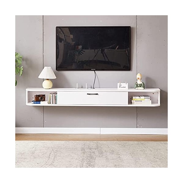 EsEntL Meuble TV Mural Meuble TV Flottant Mural, Meuble TV Mural avec 1 Porte, étagère de Rangement multimédia pour Salon et 