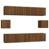 heybb Ensemble de Meubles TV 6 pcs Chêne Marron Bois dingénierie,Meuble TV Étagère,Meuble dangle TV,Meuble Haut Salon