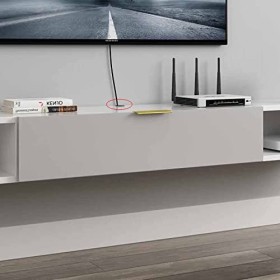 Meuble TV Meuble TV Flottant Meuble TV Flottant, Unité Murale Flottante de Divertissement, Étagère TV Murale Routeur DVD Set-