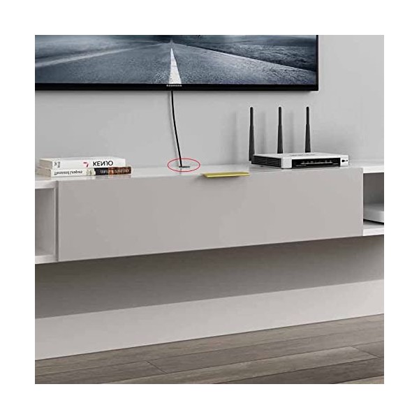 Meuble TV Meuble TV Flottant Meuble TV Flottant, Unité Murale Flottante de Divertissement, Étagère TV Murale Routeur DVD Set-