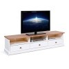 Paris Prix - Meuble TV Bois Takao 180cm Blanc & Naturel