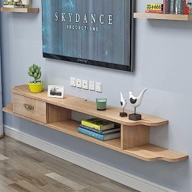 Console Média Murale Asymétrique, Meuble TV Flottant, Étagères De Rangement Murales, Meuble TV 47.2In/Étagère Audio Et Vidéo 