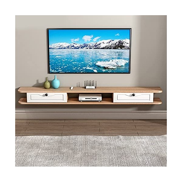 Uvency Meuble Tv Mural Étagère Flottante Pour Composants de Meuble Tv, Console Multimédia Pour Centre de Divertissement Mural