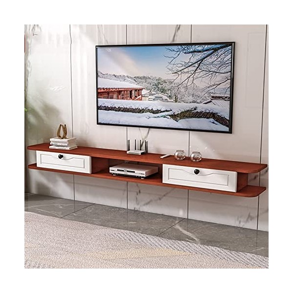 Uvency Meuble Tv Mural Étagère Flottante Pour Composants de Meuble Tv, Console Multimédia Pour Centre de Divertissement Mural