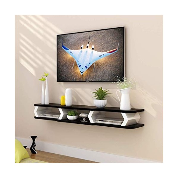 zyl Console vidéo TV avec Support de Rangement Ouvert Meuble TV Console de Jeu vidéo Lecteur Blu-Ray Boîte de câble Étagère F