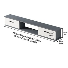 EGOMED Meuble TV Flottant Meuble TV Mural, Meuble TV Mural, Console Centrale de Divertissement TV Flottante pour décodeur câb