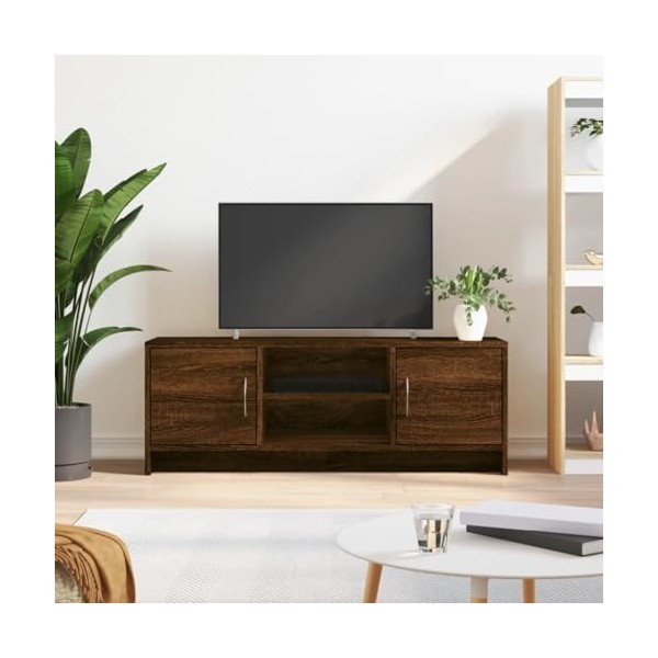 Camerina Meuble TV chêne Marron 102x30x37,5 cm Bois dingénierie,Meuble TV Longueur,Meubles De Salon TV,Meuble Bas Salon