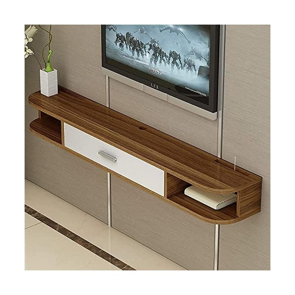 EsEntL Meuble TV, Meuble TV, étagères flottantes, Console multimédia TV Murale, Panneau Quatre Couleurs 80/100/120/140/160 cm