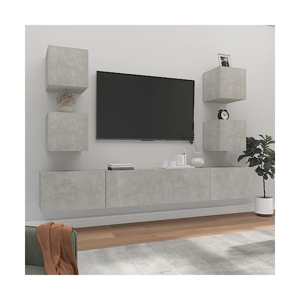 VEEKI Meuble TV, Meuble TV Suspendu, Meuble TV Industriel, Meuble TV Bois, Meuble Chambre, Convient pour Salon ou Chambre, En
