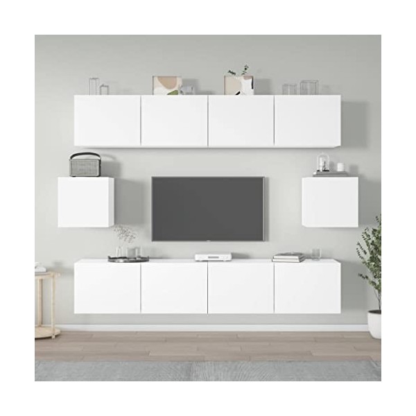 VEEKI Meuble TV, Meuble TV Suspendu, Meuble TV Industriel, Meuble TV Bois, Meuble Chambre, Convient pour Salon ou Chambre, En
