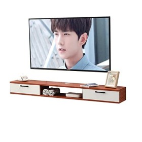 Meuble TV mural en bois petit meuble TV flottant - Console multimédia murale centre de divertissement, étagère TV flottante m