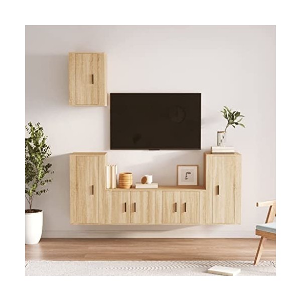 VEEKI Meuble TV, Meuble TV Suspendu, Meuble TV Industriel, Meuble TV Bois, Meuble Chambre, Convient pour Salon ou Chambre, En