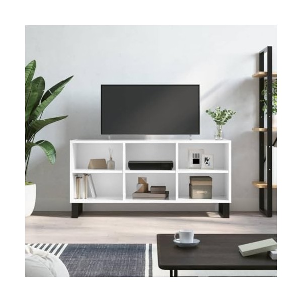 Générique Meuble TV Blanc Brillant 103,5x30x50 cm Bois dingénierie,17.9 KG,826998, Meubles, Meubles TV