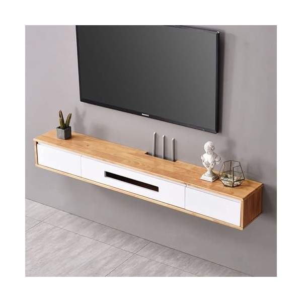 Meuble TV Flottant Mural - Étagère TV Flottante - Meuble TV Suspendu, Meuble TV 120cm Tableau Bas TV Mural, Étagère De Rangem