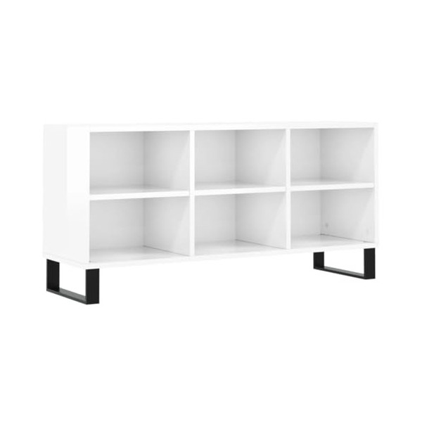 Générique Meuble TV Blanc Brillant 103,5x30x50 cm Bois dingénierie,17.9 KG,826998, Meubles, Meubles TV