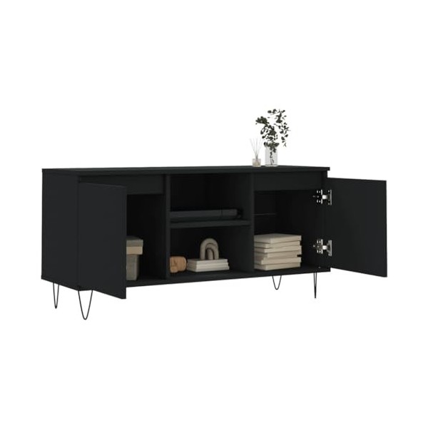 Générique Meuble TV Noir 104x35x50 cm Bois dingénierie,20.5 KG,827013, Meubles, Meubles TV