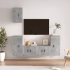ARKEM Ensemble de Meubles TV 5 pcs Gris béton Bois dingénierie,Table Television Salon,Meuble TV Haut,Meuble Télé Haut
