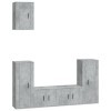ARKEM Ensemble de Meubles TV 5 pcs Gris béton Bois dingénierie,Table Television Salon,Meuble TV Haut,Meuble Télé Haut