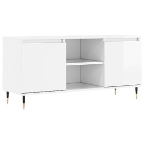 Générique Meuble TV Blanc Brillant 104x35x50 cm Bois dingénierie,20.7 KG,827006, Meubles, Meubles TV