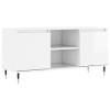 Générique Meuble TV Blanc Brillant 104x35x50 cm Bois dingénierie,20.7 KG,827006, Meubles, Meubles TV
