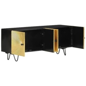 ARKEM Meuble TV 110x30x45 cm Bois Massif de manguier,Table TV,Ensemble Meuble TV,Meuble TV