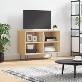 JUNZAI Meuble TV chêne Sonoma 69,5 x 30 x 50 cm Bois dingénierie,Meuble Bas Salon,Meubles De Salon TV,Meuble TV Longueur