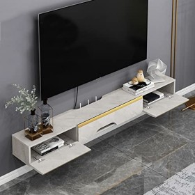 Meuble TV Mural 47,2/59in Meuble TV Flottant avec 2 Portes, étagère Murale pour Console multimédia, étagère de Rangement mult